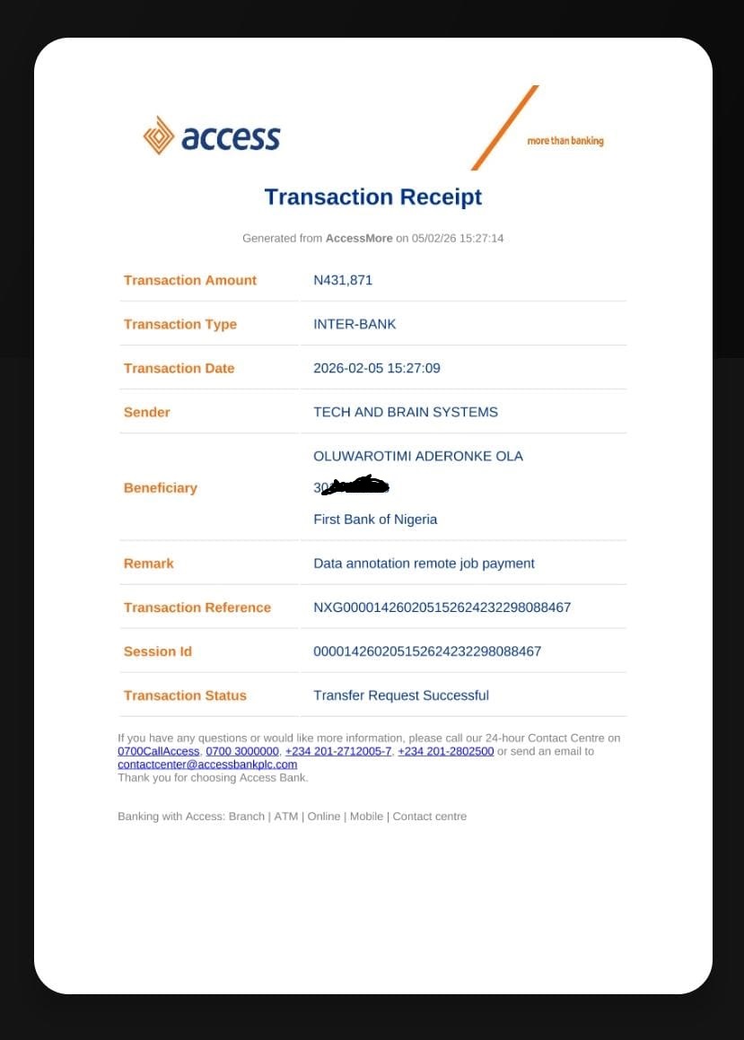 Payment proof