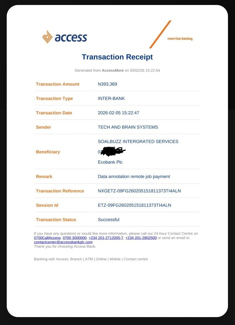 Payment proof