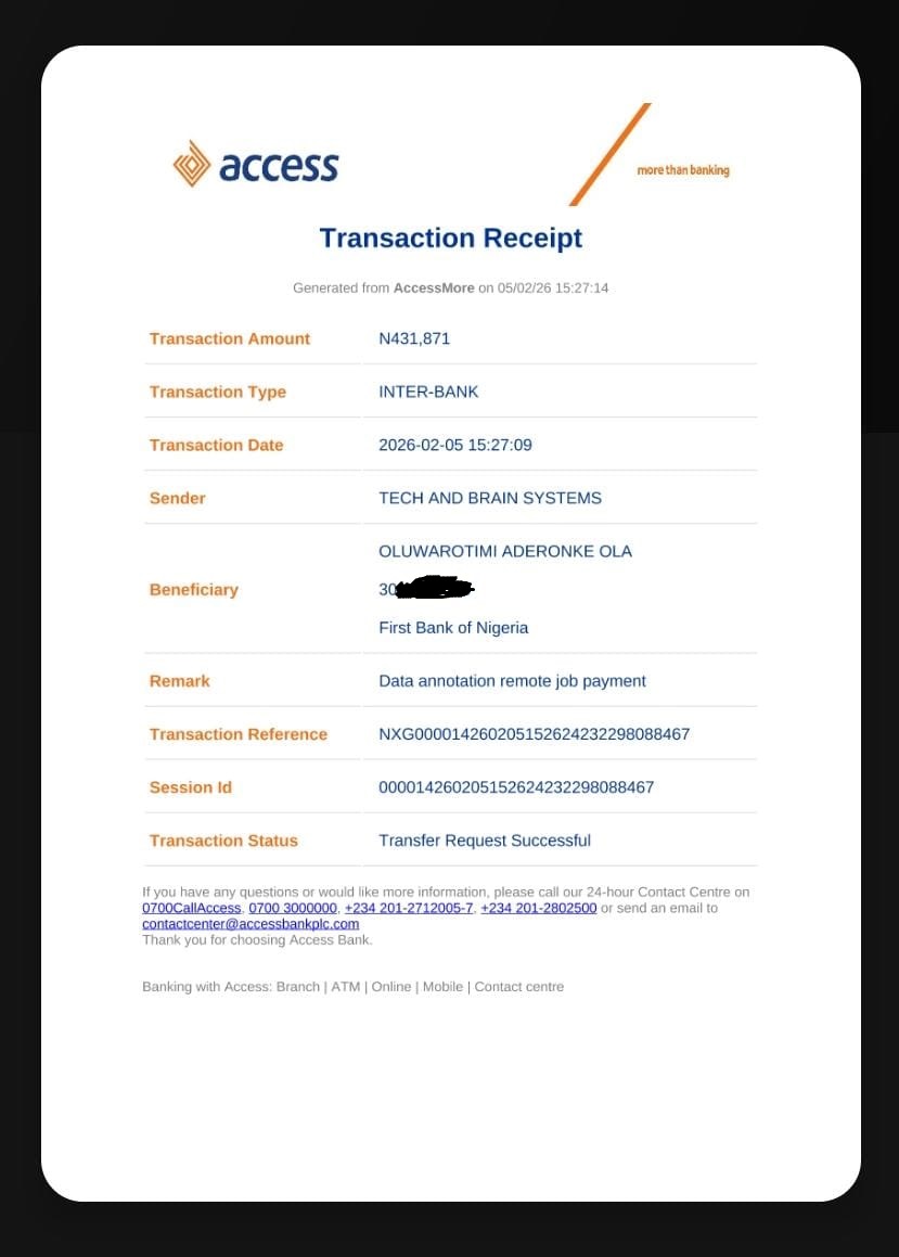 Payment proof