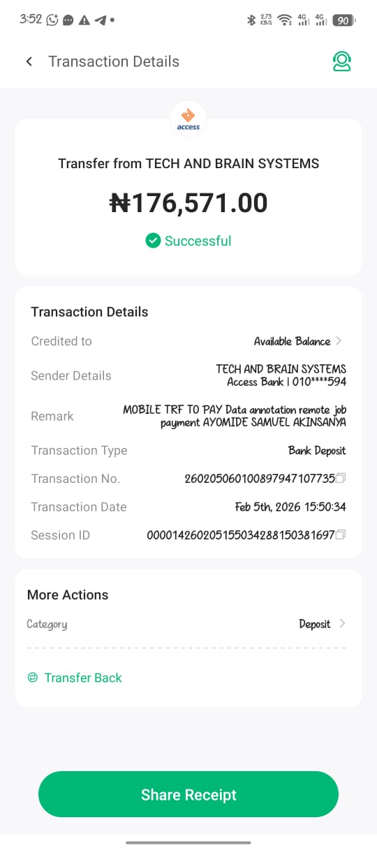 Payment proof